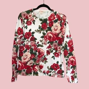 Pretty Brooks Brothers Floral Knit Top